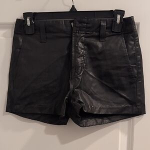 J Brand Black Leather Shorts